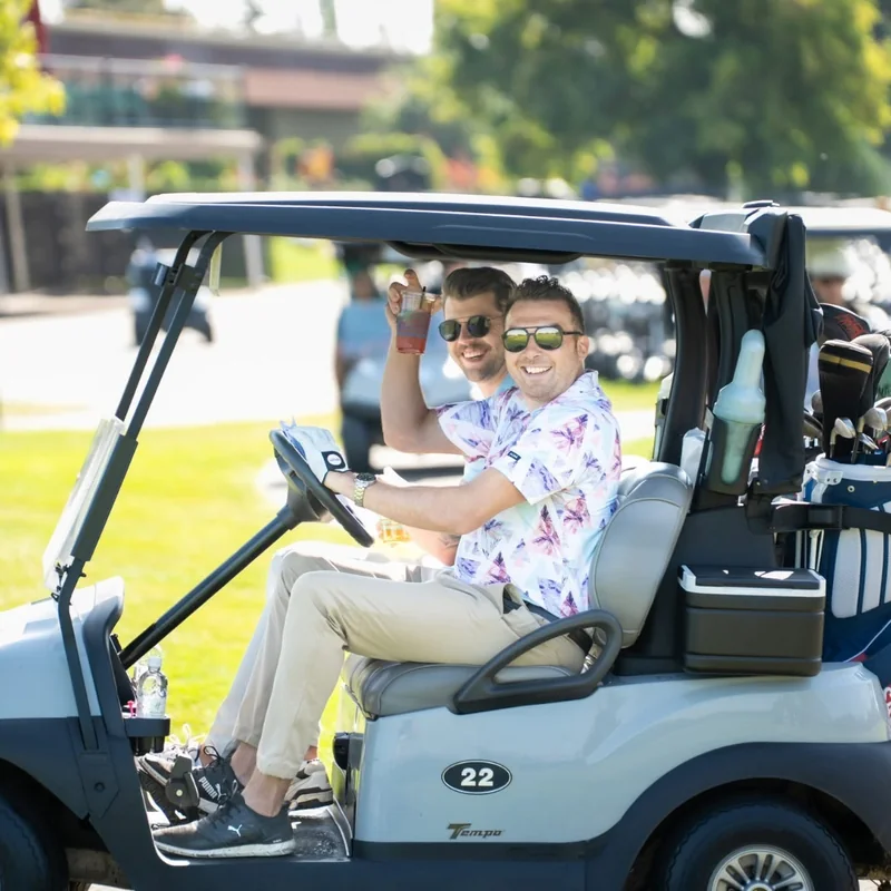 Jacob Johnson at a charity golf tournament in Edmonton